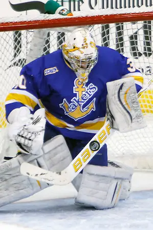 Photo By: ©Rachel Lewis 2 Dec 11: Kevin Kapalka (LSSU - 30) Ohio State beats Lake Superior State at Value City Arena in Columbus, OH. (©Rachel Lewis)