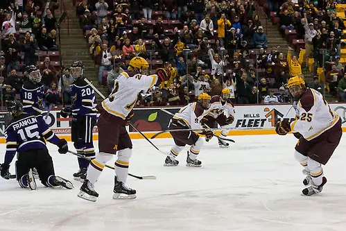 Photo By: Jim Rosvold/University of Minnesota 17 Nov 16: The University of Minnesota Golden Gophers host the Minnesota State University Mavericks in a non-conference matchup at Mariucci Arena in Mankato, MN. (Jim Rosvold/University of Minnesota)