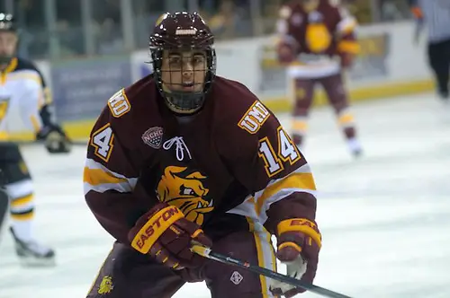 Alex Iafallo Colorado College vs. Minnesota Duluth at World Arena (Candace Horgan)