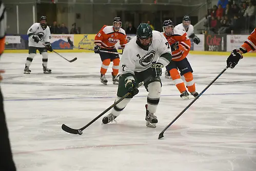 Chris Zuccaro of Plymouth State Junior Chris Zuccaro was one of six goal scorers against Salem State on Saturday but the Plymouth State Panthers are looking for a regulation win on Thursday against Framingham State (Kim Bownes)