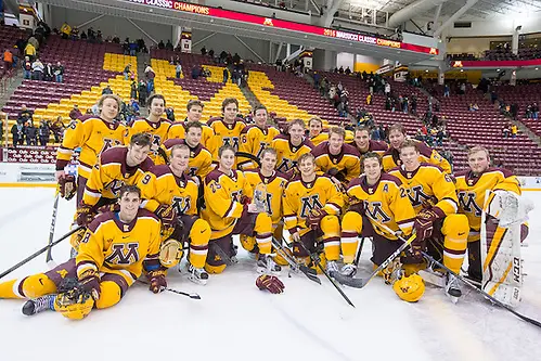 Photo By: Jim Rosvold 31 Dec 16: 2016 Mariucci Classic Champions. The University of Minnesota Golden Gophers host the University of Massachusetts Minutemen in the championship game of the 2016 Mariucci Classic at Mariucci Arena in Minneapolis, MN. (Jim Rosvold)