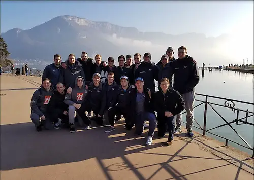 Hobart hockey team at Lac d'Annecy in France during trip over Christmas break Hobart hockey team at Lac d'Annecy in France during trip over Christmas break. (Cooke, Paige/Andrew Mason)