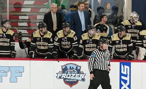 Photo By: Bradley K. Olson Andy Murray WMU Head Coach 17 March 17 Western Michigan and University of Minnesota Duluth meet in the semi finals of the NCHC Frozen Face Off at the Target Center Minneapolis, MN (Bradley K. Olson)