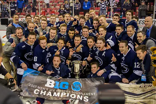 Photo By: Tim Brule 2017.03.18 BIG TEN CHAMPIONSHIP. PSU vs WISC. JOE LOUIS ARENA, DETROIT MI. (Tim Brule)