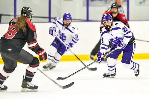 Julie Matthias of Holy Cross Julie Matthias of Holy Cross. She will be a senior when Holy Cross starts play in Hockey East. (Mark Seliger)