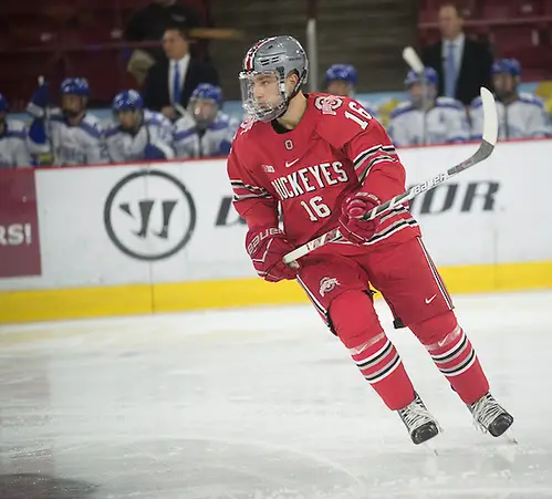 Matthew Weis of Ohio State Matthew Weis of Ohio State, Air Force vs. Ohio State, Icebreaker Tournament, 10/08/16, Denver, Colorado (Candace Horgan)