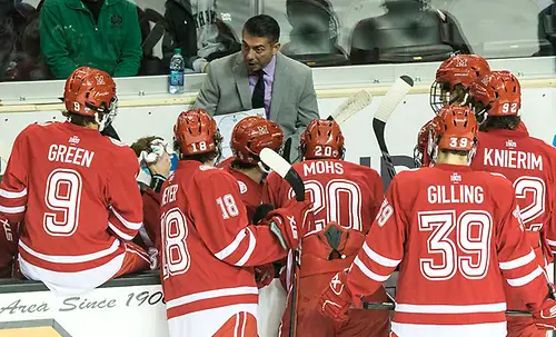 Photo By: Bradley K. Olson Enrico Blasi 2017 Nov. 11 The University of North Dakota hosts Miami of Ohio in a NCHC matchup at the Ralph Engelstad Arena in Grand Forks, ND (Bradley K. Olson)