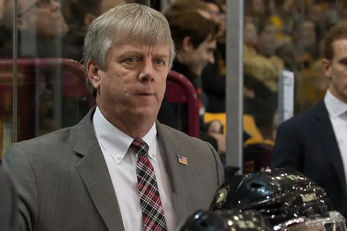 Photo By: Jim Rosvold/USCHO.com 30 Dec 17: The University of Minnesota Golden Gophers host the Army West Point Black Knights in a non-conference matchup at 3M Arena at Mariucci in Minneapolis, MN. (Jim Rosvold/USCHO.com)