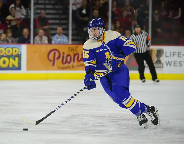 Jacob Hand of Lake Superior Jacob Hand of Lake Superior. Denver vs. Lake Superior at Magness Arena, 10/20/2017. (Candace Horgan)