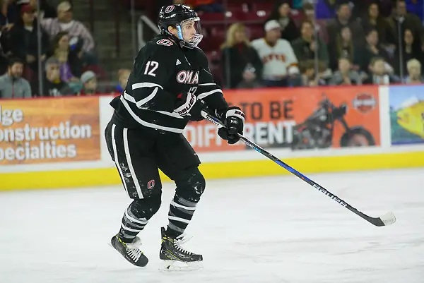 David Pope of Omaha. David Pope of Omaha. Omaha vs. Denver, Magness Arena, Denver, Jan. 19, 2018. (Candace Horgan)