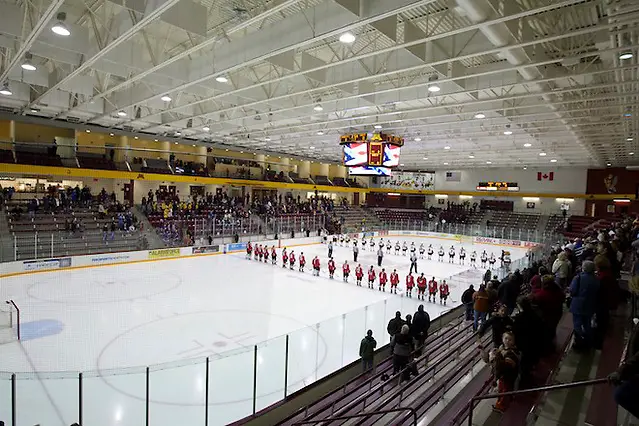 Photo By: Jim Rosvold 10 Dec 11: Ridder Arena during the National Anthem. The University of Minnesota Golden Gophers host the Ohio State Buckeyes in a WCHA (Women's) match up at Ridder Arena in Minneapolis, MN. (Jim Rosvold)