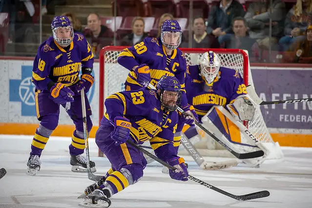 Photo By: Jim Rosvold/University of Minnesota 2 Nov 18: The University of Minnesota Golden Gophers host the Minnesota State University Maverick in a non-conference matchup at 3M Arena at Mariucci in Minneapolis, MN. Photo: Jim Rosvold/University of Minnesota (Jim Rosvold/University of Minnesota)