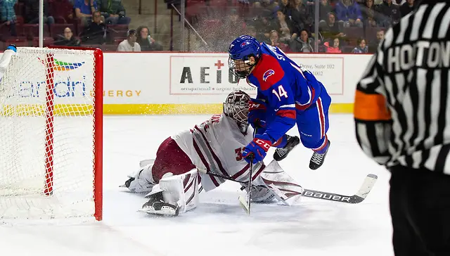 775272085RG0228_UML_UMA AMHERST, MA - JANUARY 4: NCAA hockey at the Mullins Center on January 4, 2019 in Amherst, Massachusetts. (Photo by Richard T Gagnon) (Richard T Gagnon)