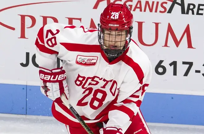 Joel Farabee (BU - 28) Joel Farabee (BU - 28) - The visiting Providence College Friars defeated the Boston University Terriers 5-0 on Friday, October 26, 2018, at Agganis Arena in Boston, Massachusetts. - The visiting Providence College Friars defeated the Boston University Terriers 5-0 on Friday, October 26, 2018, at Agganis Arena in Boston, Massachusetts. (Melissa Wade)