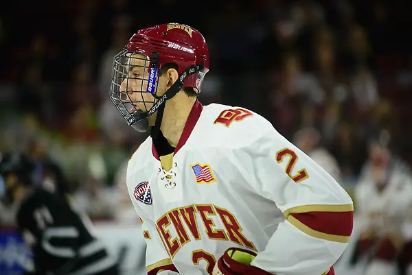 Erich Fear of Denver. Erich Fear of Denver. Omaha vs. Denver, Magness Arena, Denver, Jan. 19, 2018. (Candace Horgan)